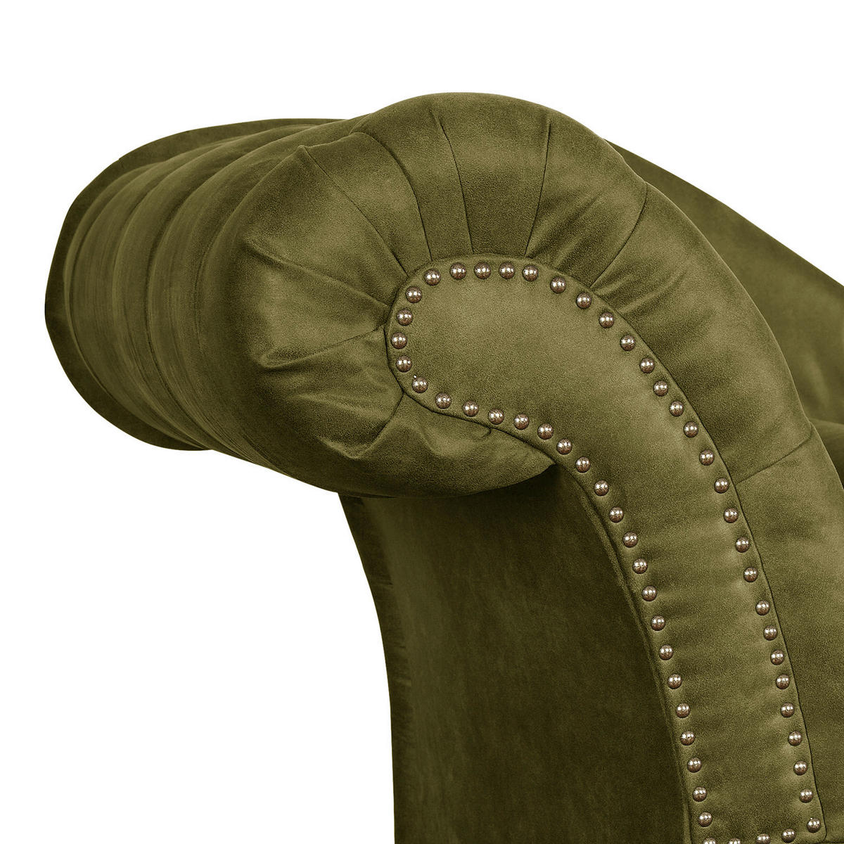 RÉCAMIERE Pako in Lederlook Olivgrün  - Braun/Olivgrün, Design, Holz/Textil (185/93/75cm) - Livetastic