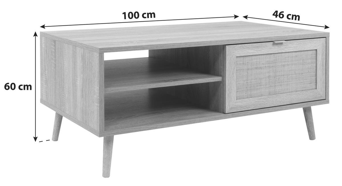 KONFERENČNÍ STOLEK, Sonoma dub, kompozitní dřevo, 100/60/46 cm - Sonoma dub, Natur, dřevo/kompozitní dřevo (100/60/46cm) - MID.YOU