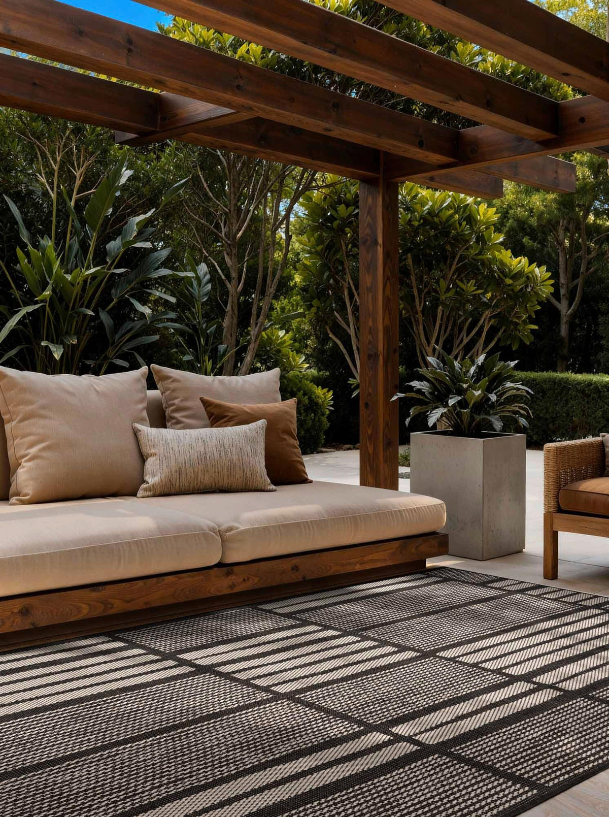 FLACHWEBETEPPICH 160/230 cm Haringey Schwarz, Weiß rechteckig  - Schwarz/Weiß, Design, Kunststoff (160/230cm)