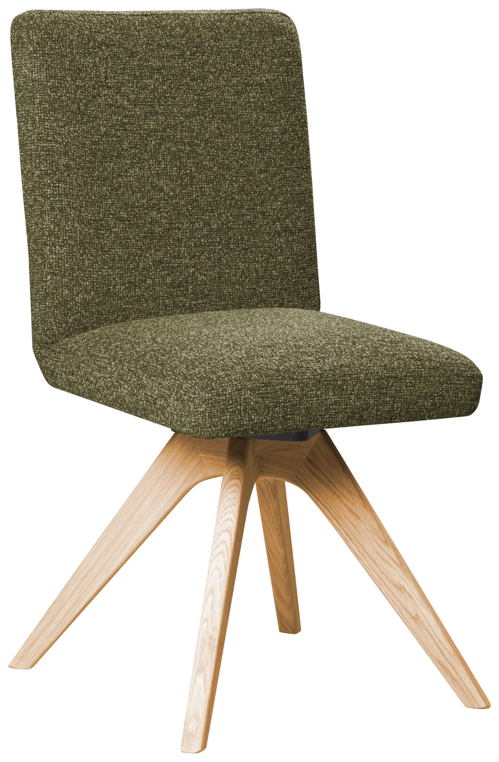 Stuhl drehbar - Eichefarben/Grün, KONVENTIONELL, Holz/Textil (47/89/60cm) - Linea Natura