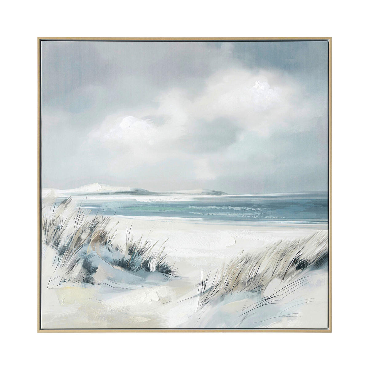 KONSTTRYCK 100/100 cm  - beige/blå, Natur, trä/textil (100/100cm) - Monee