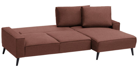 ECKSOFA in Velours Rostfarben  - Rostfarben/Schwarz, Basics, Holz/Textil (260/161cm) - Carryhome