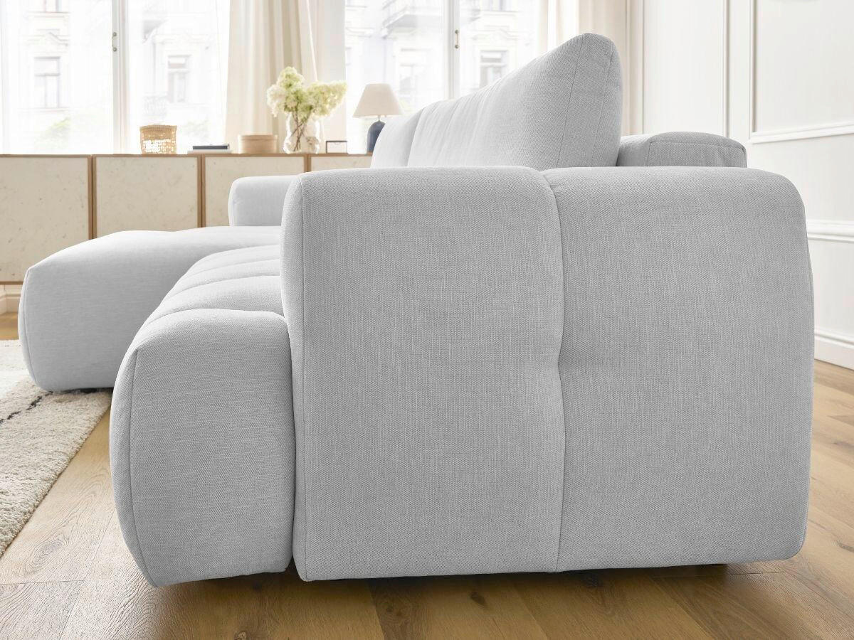 ECKSCHLAFSOFA FUJI Leinenoptik Hellgrau  inkl.  - Hellgrau/Schwarz, MODERN, Kunststoff/Textil (160/292cm)