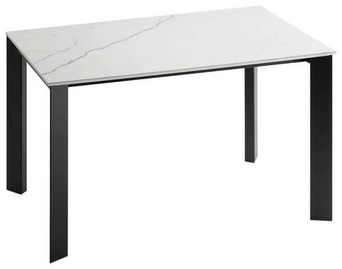 ESSTISCH in Metall, Keramik 120/80/75 cm  - Weiss/Schwarz, Design, Keramik/Metall (120/80/75cm) - Novel