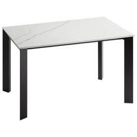 ESSTISCH in Metall, Keramik 120/80/75 cm  - Weiss/Schwarz, Design, Keramik/Metall (120/80/75cm) - Novel
