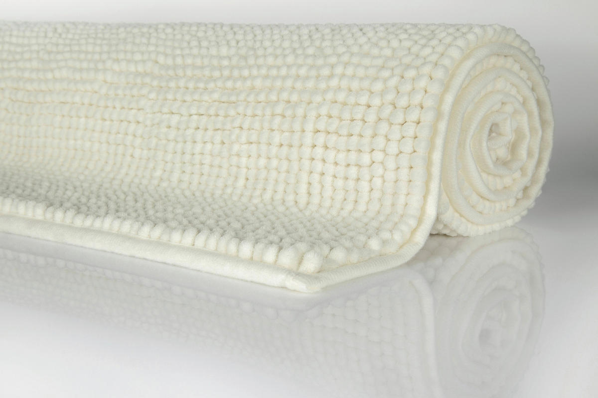 BADTEPPICH Elfenbein 60/100 cm  - Elfenbein, Basics, Kunststoff/Textil (60/100cm) - WECON HOME
