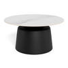 COUCHTISCH SANTORINI 70/70/39 cm rund Weiß, Schwarz  - Schwarz/Weiß, Design, Keramik/Metall (70/70/39cm) - MID.YOU