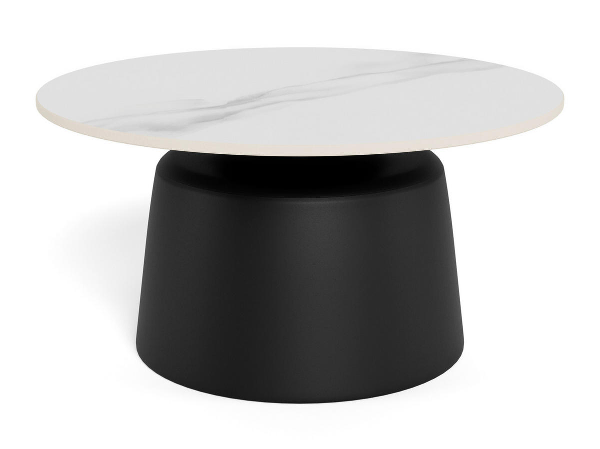 SOFFBORD i metall, keramik 70/70/39 cm  - vit/svart, Design, metall/keramik (70/70/39cm) - MID.YOU