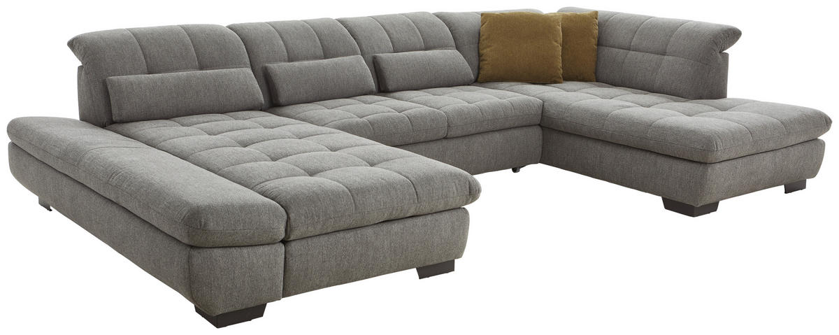 SEDEŽNA GARNITURA, mikrovlakna modra, siva  - modra/črna, Design, kovina/tekstil (204/350/211cm) - Xora