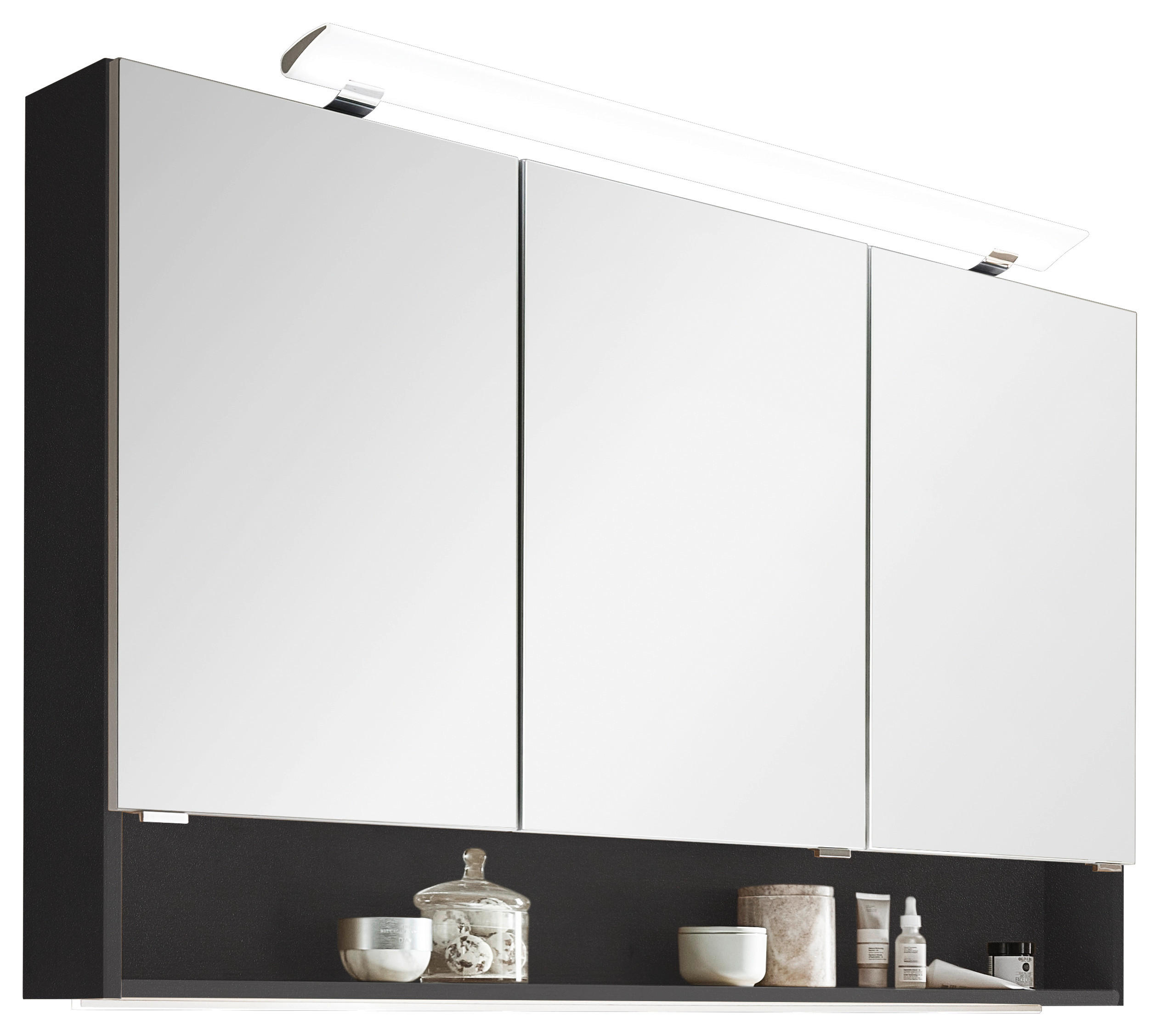 SPIEGELSCHRANK 120/80/15 cm  - Chromfarben/Dunkelgrau, Design, Glas/Holzwerkstoff (120/80/15cm) - Novel