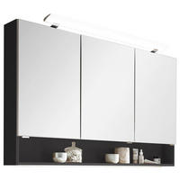 SPIEGELSCHRANK 120/80/15 cm  - Chromfarben/Dunkelgrau, Design, Glas/Holzwerkstoff (120/80/15cm) - Novel