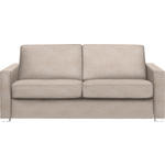 SCHLAFSOFA  in Flachgewebe Sandfarben  - Sandfarben/Chromfarben, KONVENTIONELL, Textil/Metall (188/86/97cm) - Novel