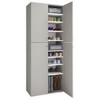 SKOSKÅP  i 70/182/37 cm  - silver/svart, Klassisk, trämaterial/plast (70/182/37cm) - MID.YOU