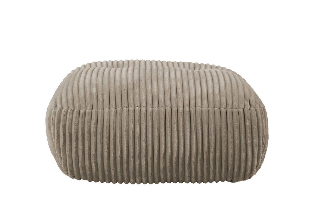 HOCKER BE FLUFFY Cord Beige  - Beige/Schwarz, MODERN, Kunststoff/Textil (92/46/74cm) - Trendmanufaktur