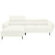 ECKSOFA  in Cord Creme  174/277 cm  - Creme/Schwarz, KONVENTIONELL, Textil/Metall (174/277cm) - Carryhome