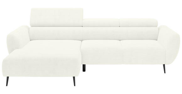 ECKSOFA  in Cord Creme  174/277 cm  - Creme/Schwarz, KONVENTIONELL, Textil/Metall (174/277cm) - Carryhome