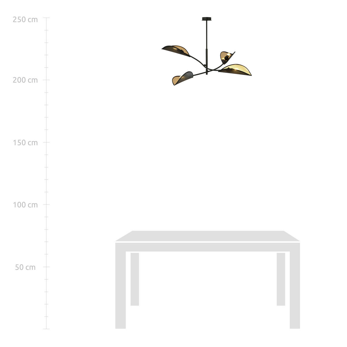 DECKENLEUCHTE 105/105/59 cm  - Goldfarben/Schwarz, LIFESTYLE, Textil/Metall (105/105/59cm)