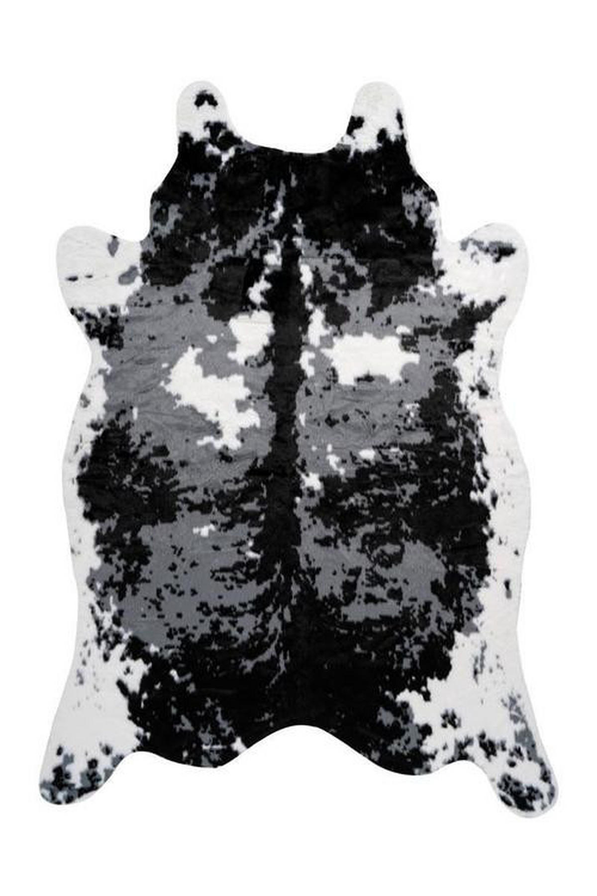 UMĚLÁ KOŽEŠINA, 160/230 cm, černá, bílá - bílá/černá, Basics, textil/plast (160/230cm)