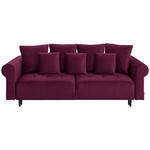 BIGSOFA in Samt Dunkelrot  - Schwarz/Dunkelrot, Design, Holz/Textil (248/96/95cm) - Carryhome