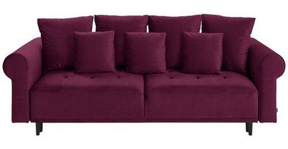 BIGSOFA in Samt Dunkelrot  - Schwarz/Dunkelrot, Design, Holz/Textil (248/96/95cm) - Carryhome