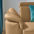 ECKSOFA in Echtleder Honig  285/239 cm  - Schwarz/Honig, Design, Leder/Metall (285/239cm) - Cantus