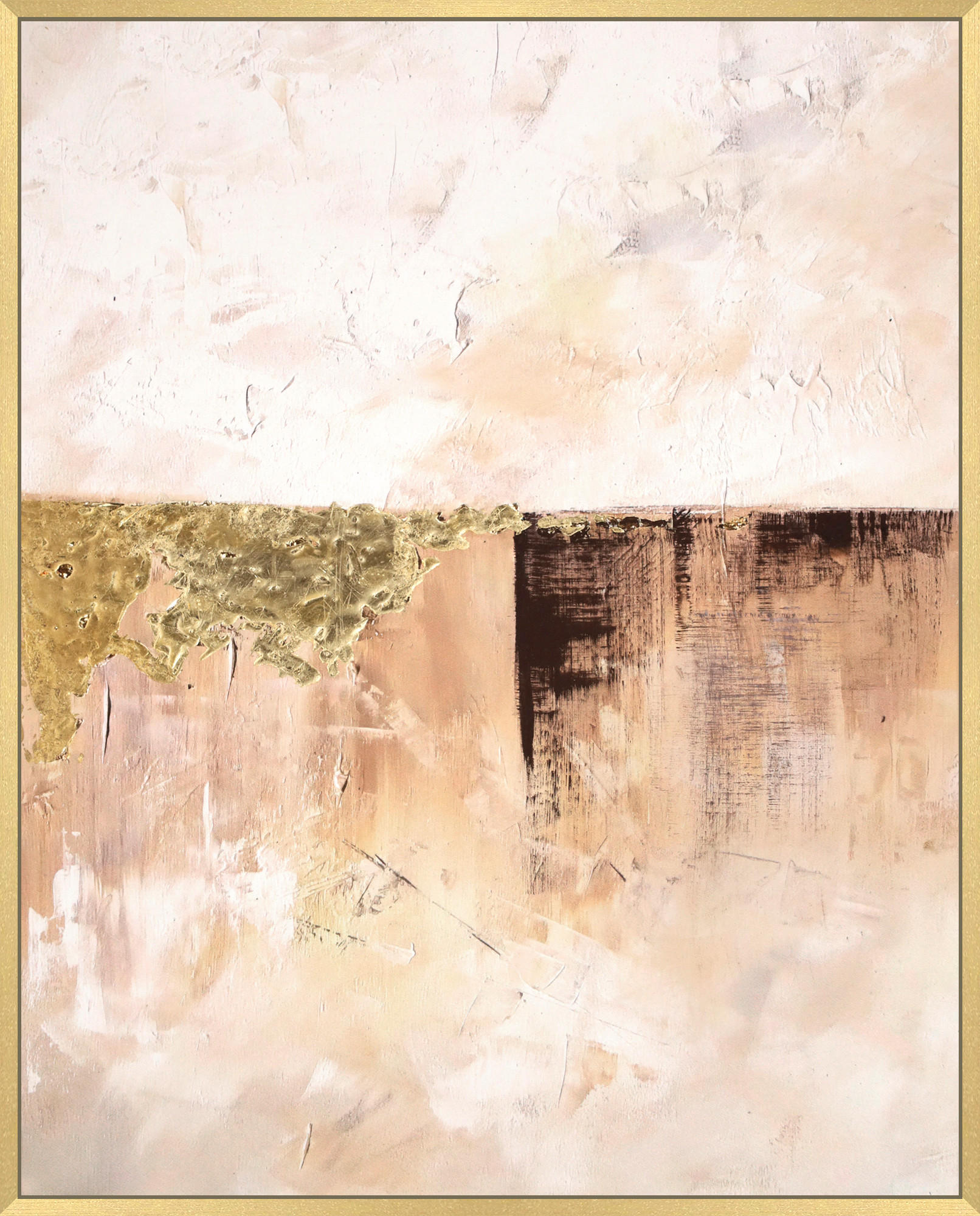 KUNSTDRUCK Abstraktes 40/50 cm  - Goldfarben/Multicolor, Basics, Holzwerkstoff (40/50cm) - Monee