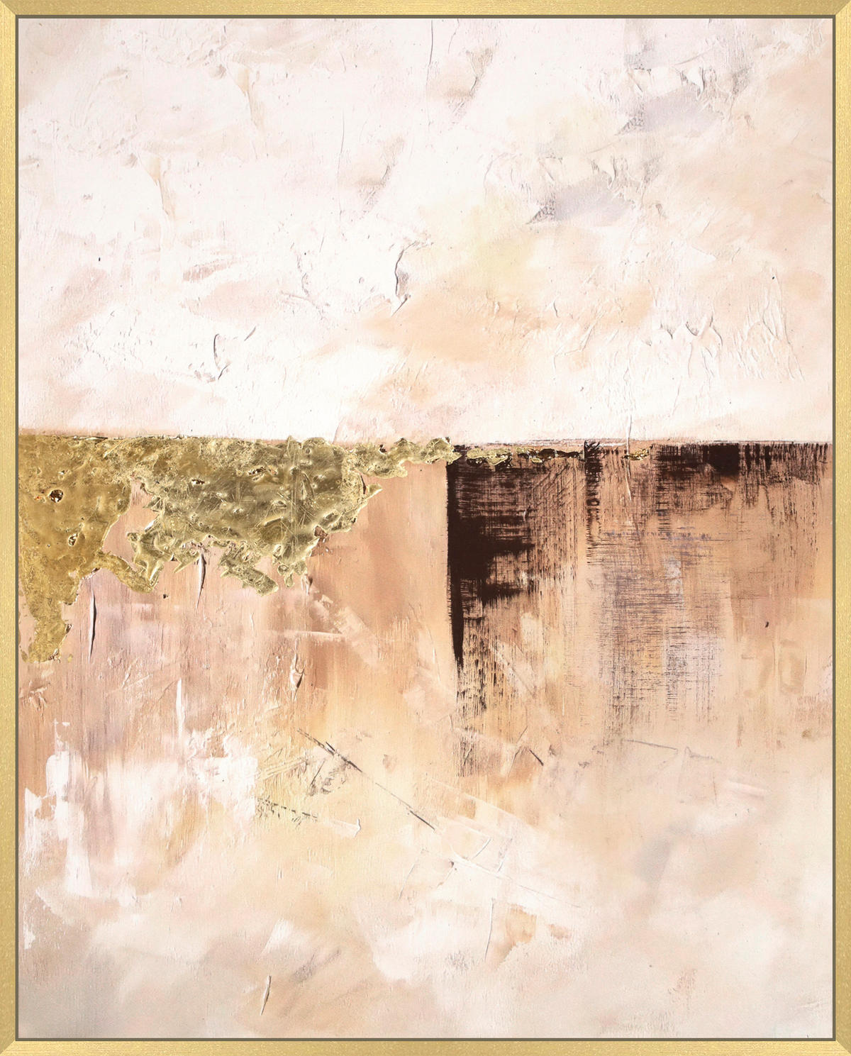 KUNSTDRUCK Abstraktes 40/50 cm  - Goldfarben/Multicolor, Basics, Holzwerkstoff (40/50cm) - Monee