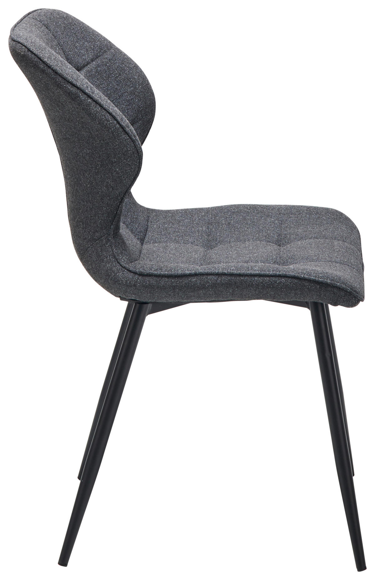 STUHL Webstoff Dunkelgrau Pappel Sperrholz  - Dunkelgrau/Schwarz, LIFESTYLE, Holz/Textil (47/82/59cm) - Livetastic