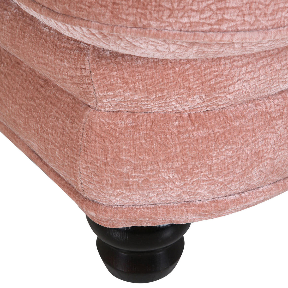 XXL-SESSEL in Chenille Altrosa  - Schwarz/Altrosa, Romantik / Landhaus, Holz/Textil (125/100/140cm) - Landscape