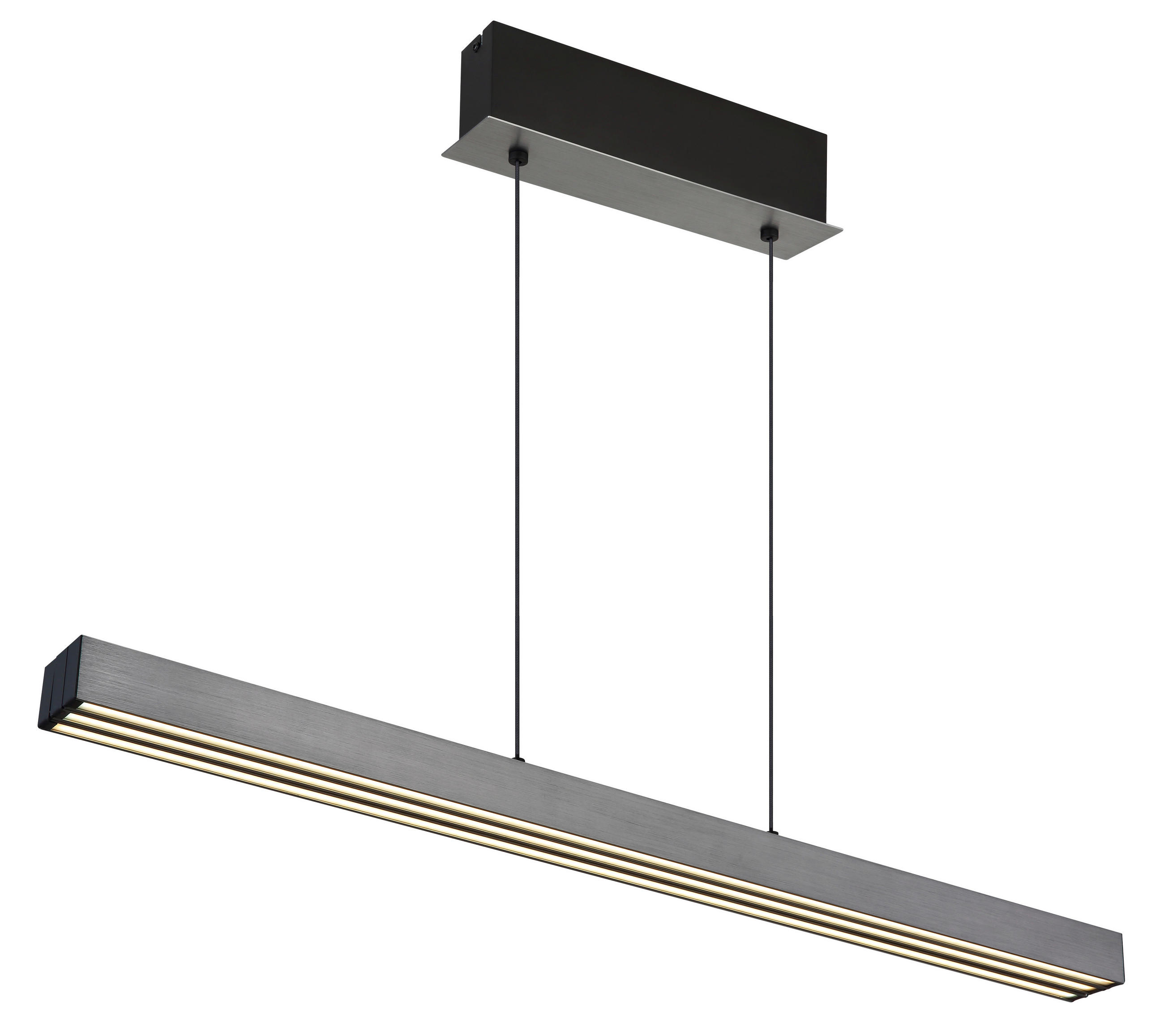 LED-HÄNGELEUCHTE 95-150/7,5/80-150 cm  - Dunkelgrau/Opal, Design, Kunststoff/Metall (95-150/7,5/80-150cm) - Globo