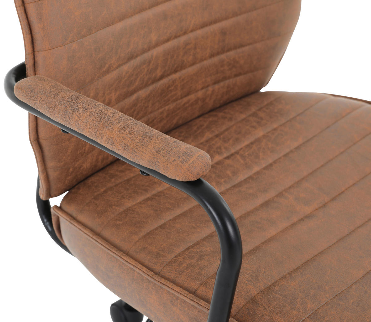 SNURRSTOL  i mikrofiber brun  - brun/svart, Design, metall/textil (62/100-109,5/65,5cm) - Carryhome