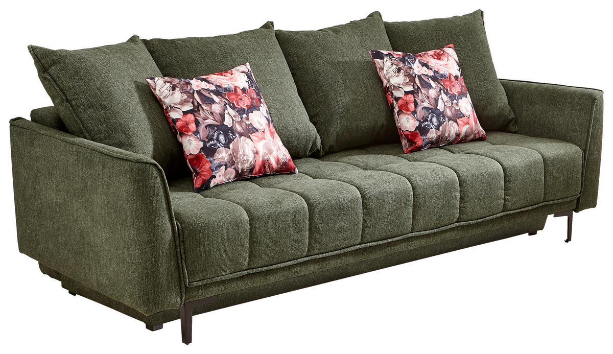 BÄDDSOFFA i flatväv grön  - grön/svart, Design, textil (235/70/108cm) - Livetastic