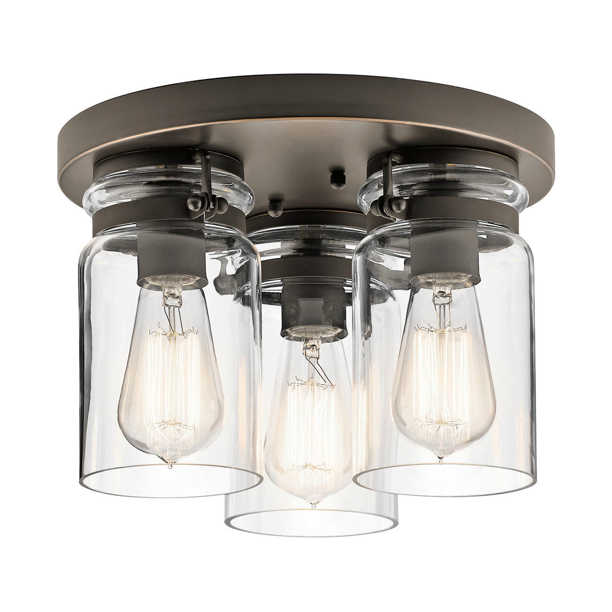 DECKENLEUCHTE  28.2/20.2 cm    - Bronzefarben, Design, Glas/Metall (28.2/20.2cm) - Elstead Lighting