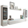 WOHNWAND Vera 4-teilig  in Weiß Hochglanz  240/130/33 cm  - Weiß Hochglanz/Weiß, LIFESTYLE, Glas/Holzwerkstoff (240/130/33cm) - P & B