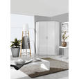 ECKSCHRANK 117/197/117 cm Weiß, Weiß Hochglanz  - Weiß Hochglanz/Alufarben, Design, Holzwerkstoff/Kunststoff (117/197/117cm) - Carryhome