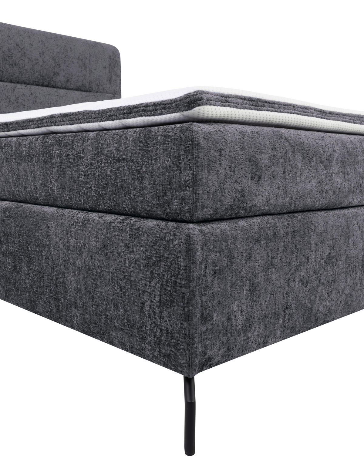 BOXSPRINGBETT 180/200 cm  in Anthrazit  - Anthrazit/Schwarz, Design, Textil/Metall (180/200cm) - Esposa