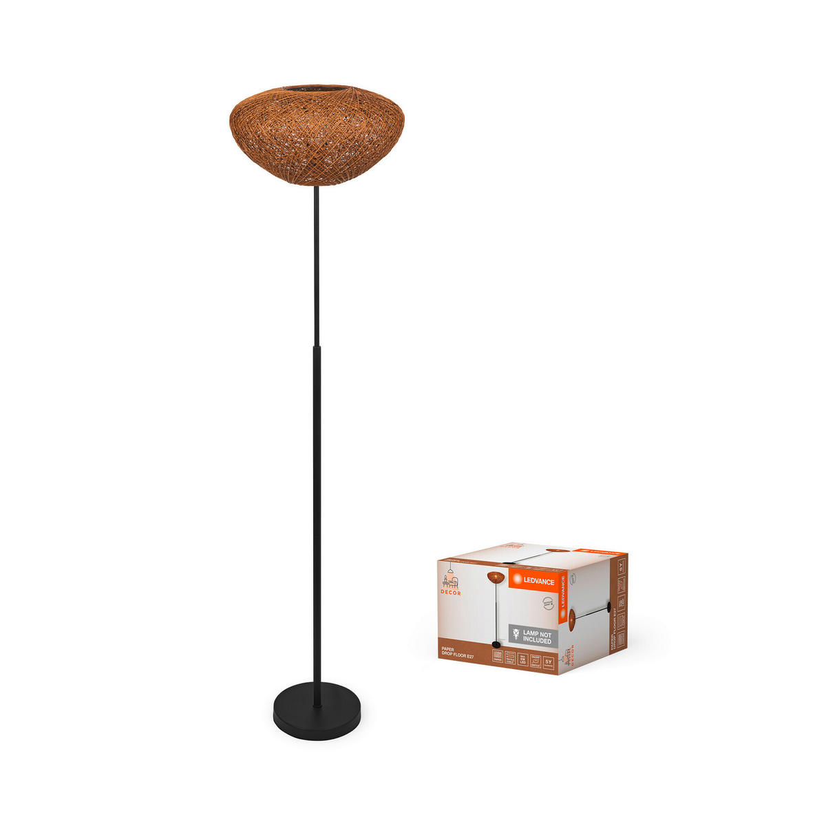 STEHLEUCHTE 39,5/163 cm    - Beige, Natur, Papier/Metall (39,5/163cm) - Ledvance