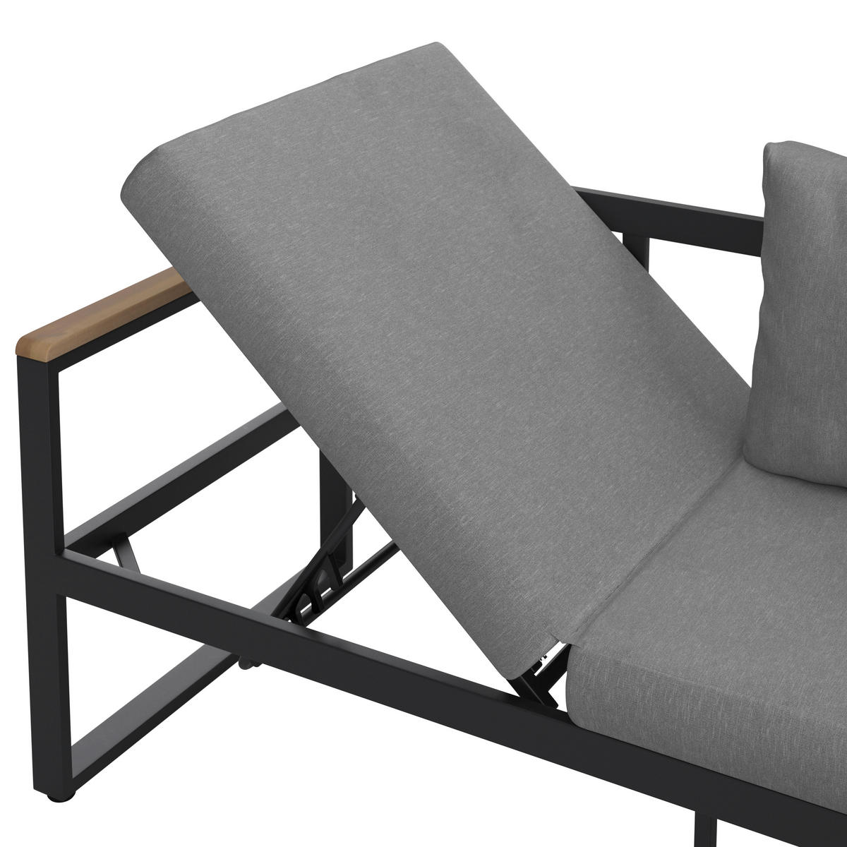 GARTENGARNITUR   - Anthrazit/Grau, Konventionell, Holz/Textil (213/160cm) - Ambia Garden