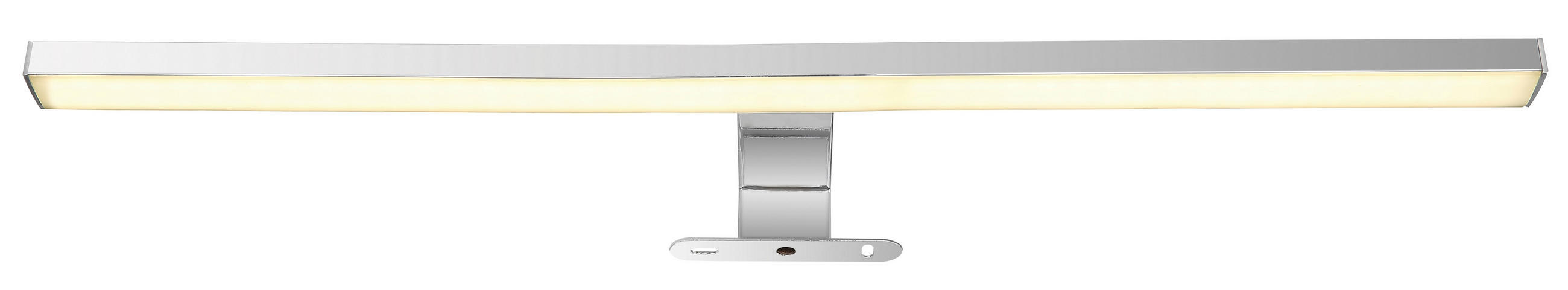 BADEZIMMER-WANDLEUCHTE 60/12/4 cm - Chromfarben/Opal, Design, Kunststoff/Metall (60/12/4cm) - Globo