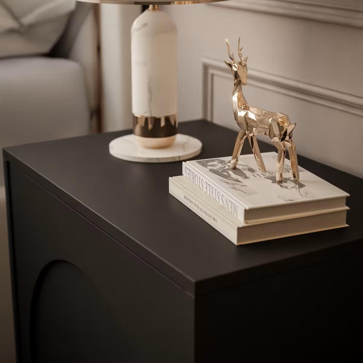 NACHTSCHRANK 53,5/51/35 cm  - Schwarz, Design, Holzwerkstoff (53,5/51/35cm) - Boxxx