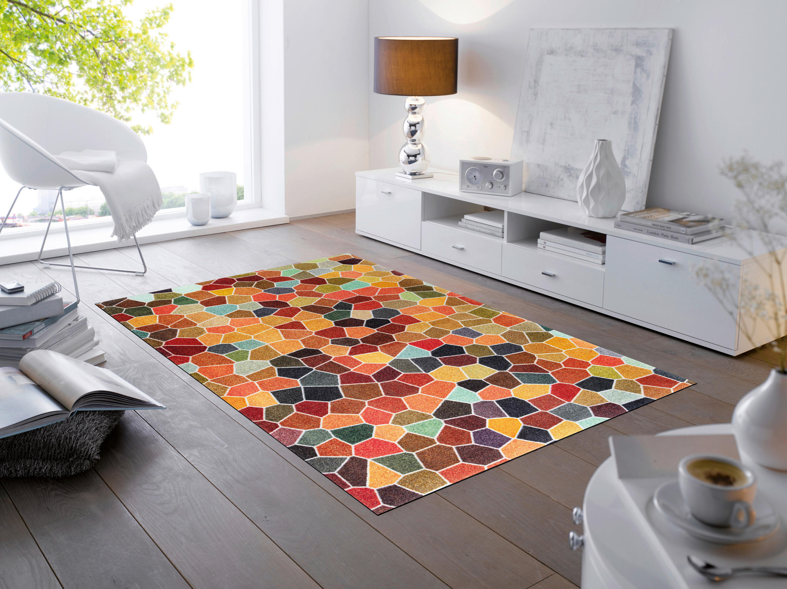 COVOR CU ȚESĂTURĂ PLATĂ Splendour  - multicolor, Konventionell, plastic/textil (110/175cm) - wash+dry