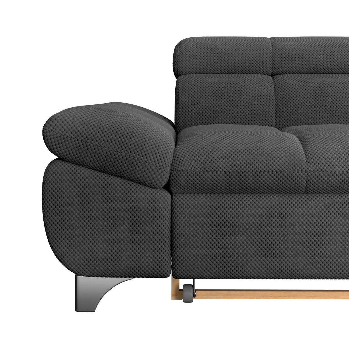 ECKSOFA Anthrazit Chenille  - Chromfarben/Anthrazit, KONVENTIONELL, Textil/Metall (312/234cm) - Livetastic