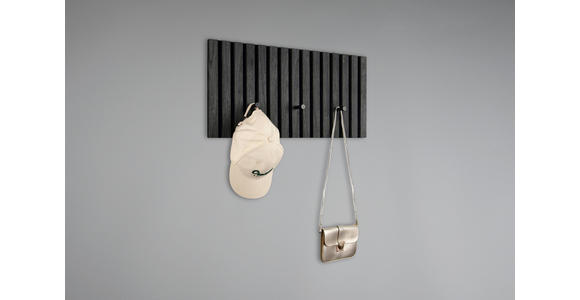 GARDEROBENPANEEL  in 60/30/7 cm  - Schwarz/Grau, MODERN, Holzwerkstoff/Textil (60/30/7cm) - Xora