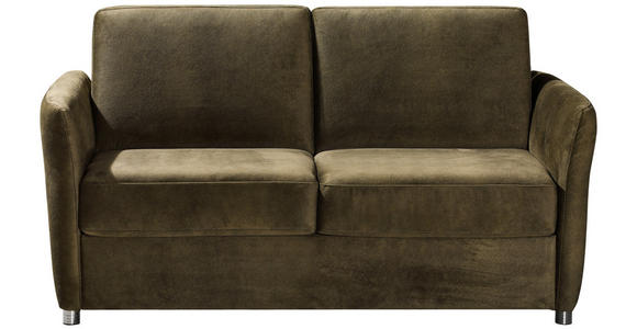SCHLAFSOFA Mikrofaser Grün - Chromfarben/Grün, KONVENTIONELL, Textil/Metall (162/86/97cm) - Novel