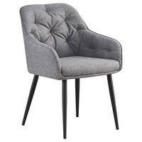 ARMLEHNSTUHL  in Eisen Webstoff  - Schwarz/Grau, Design, Textil/Metall (56/82/61,5cm) - Novel