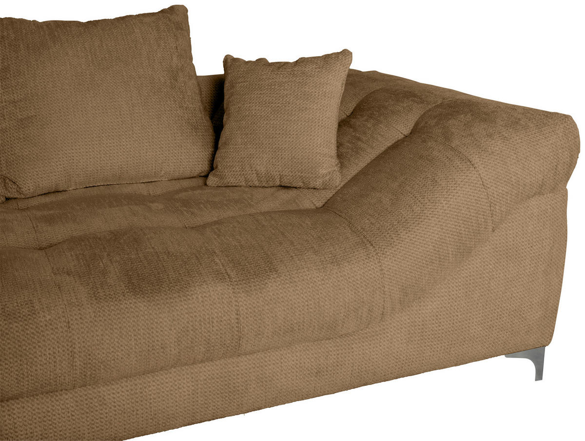 ECKSOFA in Chenille Rostfarben  227/329 cm  - Chromfarben/Rostfarben, KONVENTIONELL, Textil/Metall (227/329cm) - Carryhome