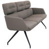 SITZBANK 200/91/70 cm Echtleder Schwarz, Dunkelgrau  - Dunkelgrau/Schwarz, Design, Leder/Metall (200/91/70cm) - Dieter Knoll