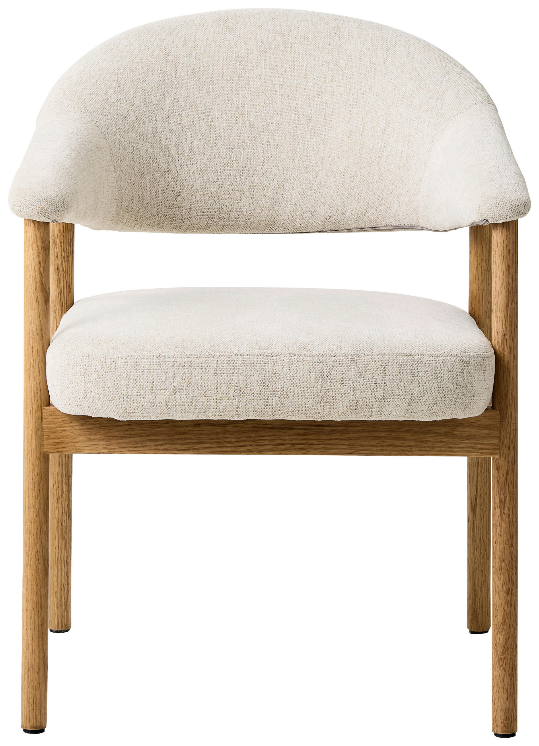 ARMLEHNSTUHL  in Chenille  - Sandfarben/Eichefarben, KONVENTIONELL, Holz/Textil (63/81/63cm) - Ambia Home