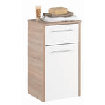 UNTERSCHRANK 40/72/33 cm   - Chromfarben/Weiß Hochglanz, Design, Glas/Holzwerkstoff (40/72/33cm) - Xora