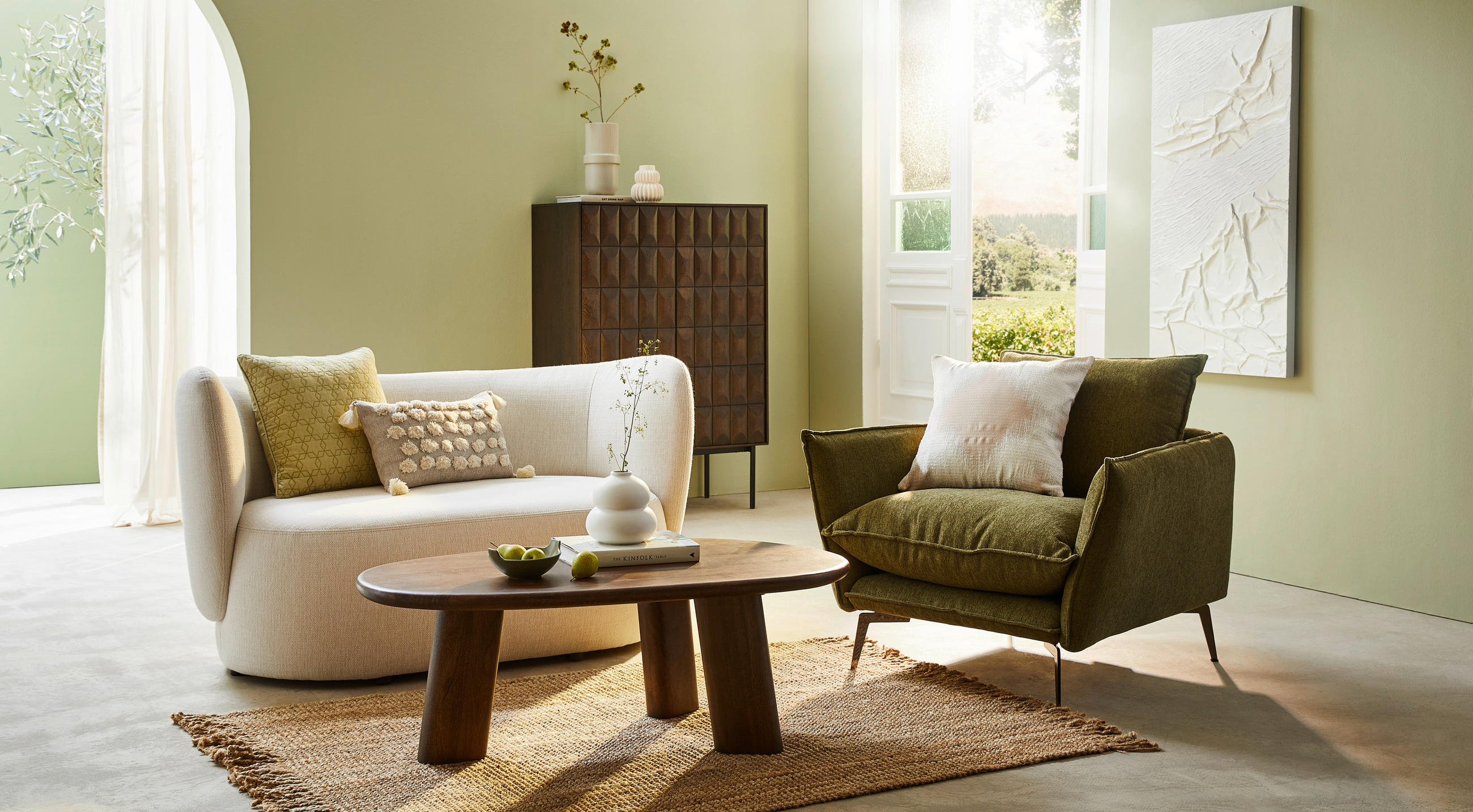 Thumbnail - Carryhome 2-Sitzer-Sofa, Creme, Textil, 154x80x84 cm, Made in EU, Rücken echt, Wohnzimmer, Sofas & Couches, Sofas, 2-Sit...